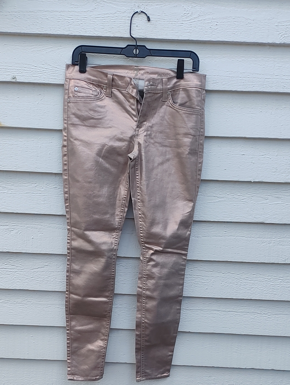 7 For All Mankind Rose Gold Skinny Jeans